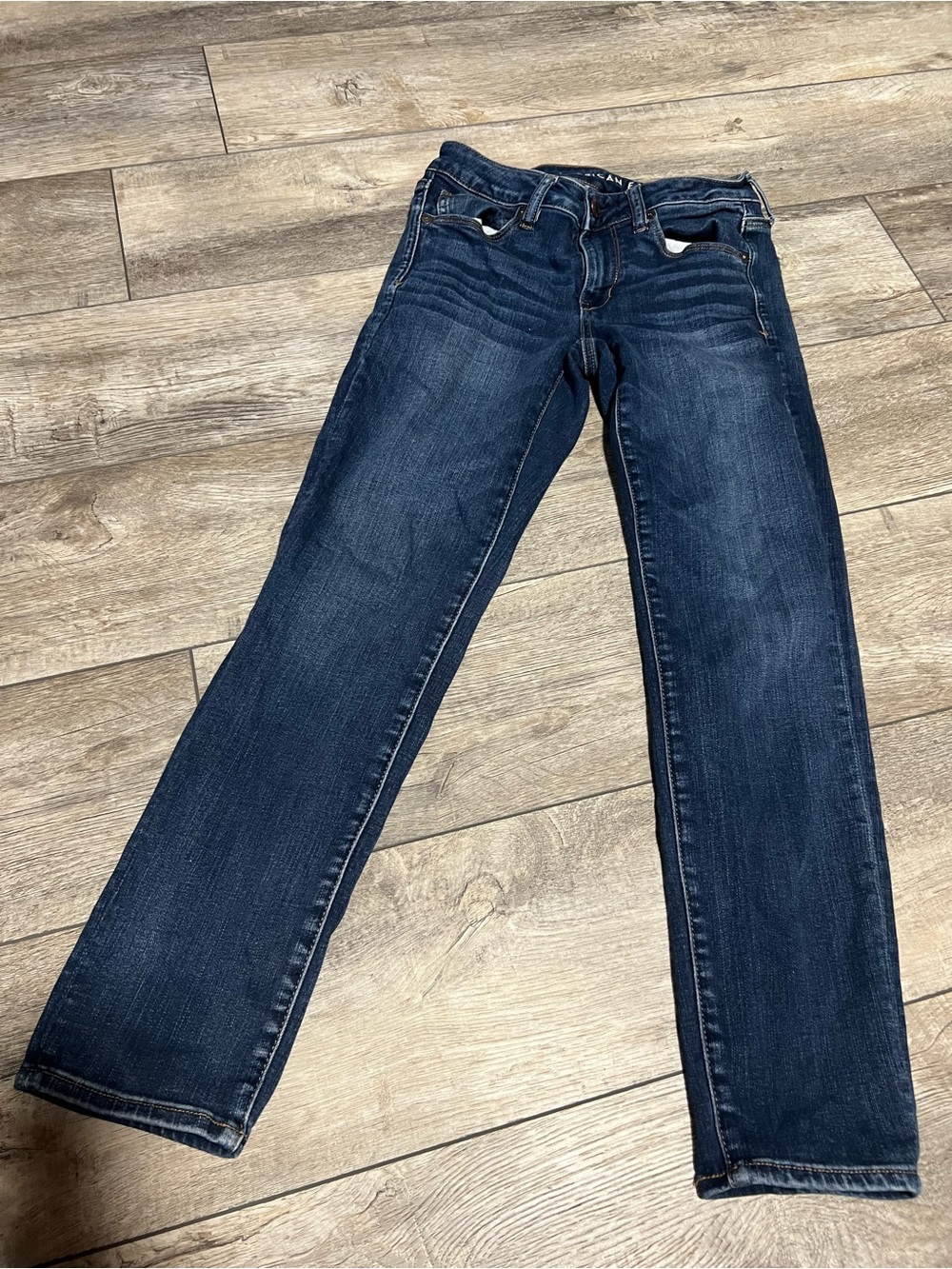 American Eagle Outfitters Dark Wash Straight-Leg Jeans